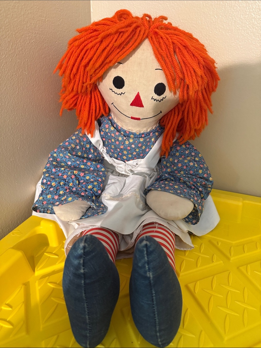 Vintage 24” Classic Raggedy Ann Doll with Orange Yarn Hair